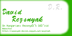 david rezsnyak business card